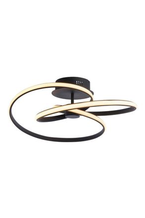 Netlighting Dune Modern Designer LED Semi Flush Light Swirl Textured Black Finish