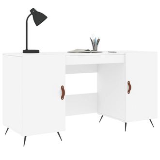 Berkfield Home Elegant Desk White 140x50x75 cm Engineered Wood | Size: 140 x 50 x 75 cm