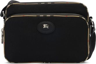 Burberry Check Trim Crossbody Tas - Heren - Tassen - Zwart - Maat: ONE Size Leer