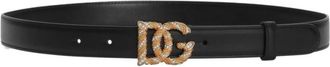 Dolce & Gabbana Black Logo Buckle Belt