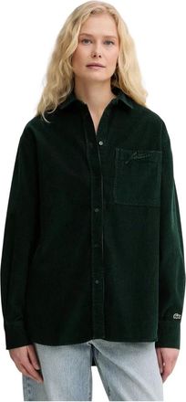 Lacoste Dames, Blouses & Shirts, Groen, Maat: XS Corduroy