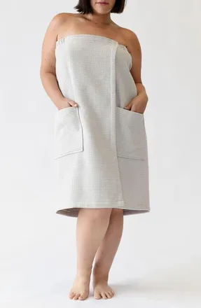 Cozy Earth Waffle Terry Wrap in Light Grey at Nordstrom, Size X-Large