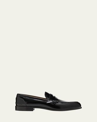 Christian Louboutin Mens Patent Leather Penny Loafers