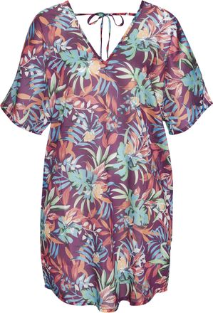 Venice Beach Chiffontunika VENICE BEACH, Damen, Gr. 36, beere bedruckt, Chiffon, Obermaterial: 100% Polyester, bedruckt, figurumspielend mini, V-Ausschnitt, Tunike