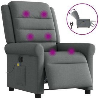vidaXL Vidaxl - Sill&oacute;n Reclinable De Masaje El&eacute;ctrico Tela Gris Oscuro