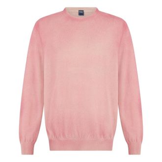 Fedeli Cashmere Knitwear, male, Pink, Size: 4XL Long-sleeve Sweater