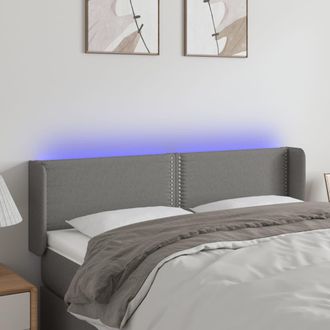 vidaXL Cabecero Con Led De Tela Gris Oscuro 147x16x78/88 Cm Vidaxl