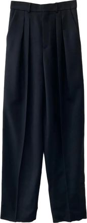 Saint Laurent Straight plooibroek - Zwart