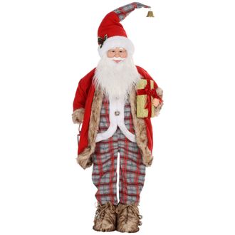 HOMCOM 141cm Animated Life Size Santa Claus with Sound Activated for Party | TJ Hughes
