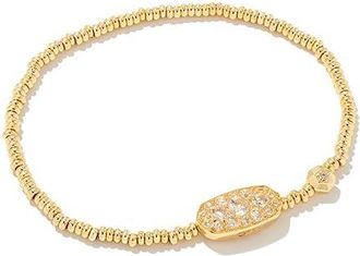 Kendra Scott Grayson Crystal Stretch Womens Bracelet Womens Bracelet Gold White Crystal