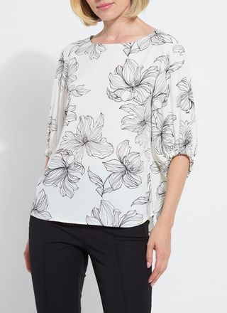 Lyss&eacute; Veda Boat Neck Balloon Sleeve Blouse