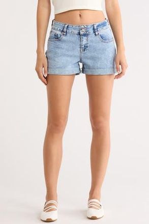 Vigoss Double Button Cuffed Denim Shorts in Light Wash at Nordstrom Rack, Size 31