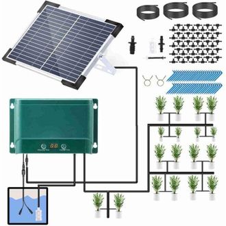 Elle Kit De Sistema De Riego Por Goteo Solar Trywise, Sistema De Riego Autom&aacute;tico Con 30 Modos De Funcionamiento Y 7 Modos De Temporizador