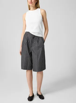 SOEUR Womens Henna flared-leg striped Bermuda short