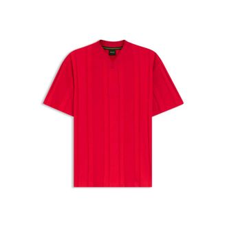 BOSS Textured-stripe T-shirt in cotton