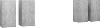 vidaXL Muebles De Sal&oacute;n 4 Pzas Gris Hormig&oacute;n 30,5x30x60 Cm Vidaxl