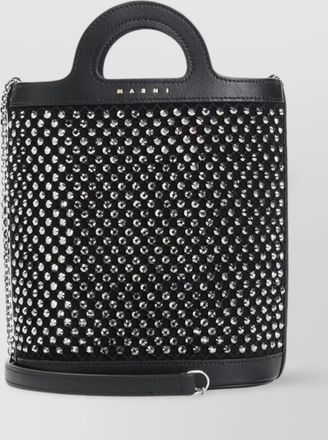 Marni tropicalia nano embellished mesh bucket bag