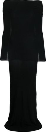 Balenciaga layered maxi dress - women - Polyamide - S - Black