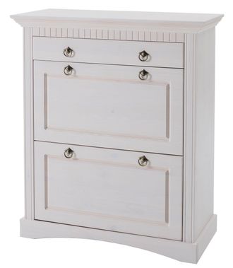 HOME AFFAIRE Schuhkommode »Rustic« aus massiver Kiefer, Breite 71 cm, Kassettenoptik