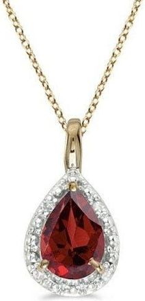 Allurez Pear Shaped Pendant Necklace in 0.85Ct, Garnet, Yellow Gold at Nordstrom, Size 18