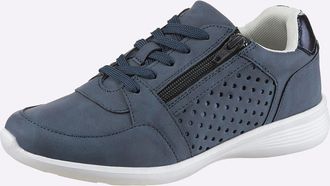 Casual Looks Sneaker CASUAL LOOKS, Damen, Gr. 36, jeansblau, Lederimitat, Schuhe Sneaker