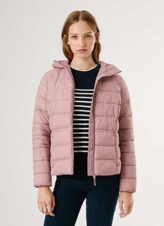 Pepe Jeans London Steppjacke PEPE JEANS SALLY SHORT, Damen, Gr. XL, rosa (soft pink), Web, Obermaterial: 100% Polyamid, unifarben, tailliert, Jacken Steppjacke, taillie
