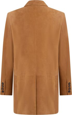 Giuseppe Di Morabito Womens Suede Jacket Camel Calfskin Leather