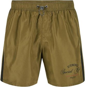 Iceberg Military Boxer Zwemshorts - Heren - Strandmode - Groen - M - Badmode