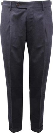 Berwick 1707 Broeken, Heren, Blauw, S, Wol, Wollen Broek Retro Long Navy