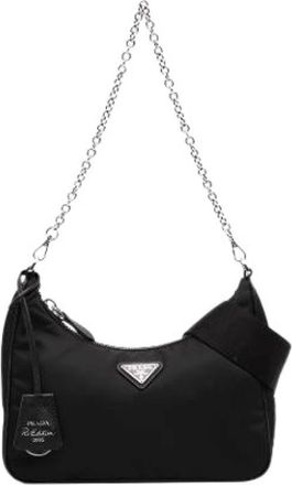 Prada Pre-owned Re-Edition 2005 Satchel - Dames - Vintage Schoudertas - Zwart - ONE Size - Nylon - Vintage