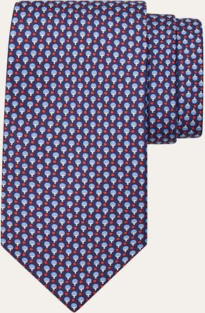 Ferragamo Mens Ping-Pong Print Silk Tie