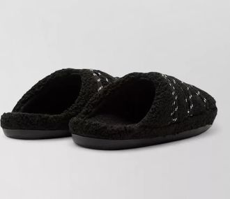 Moon Boot faux shearling flat sole round toe slippers