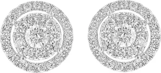 Effy Sterling Silver Lab-Grown Diamond Halo Stud Earrings at Nordstrom
