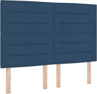vidaXL Bed Frame with Headboard Blue 140 x 200 cm Fabric vidaXL