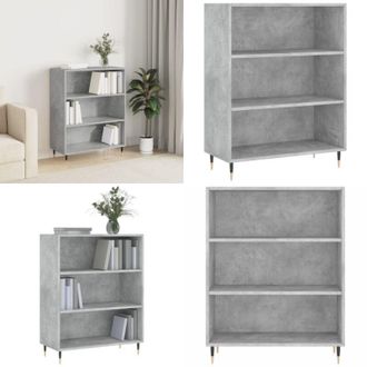 vidaXL Libreria Grigio Cemento 69,5x32,5x90 cm in Legno Multistrato - Libreria grigio cemento - Libreria moderna