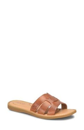B&oslash;rn Mindi Slide Sandal in Brown Leather at Nordstrom Rack, Size 11