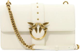 Pinko Love Icon Schoudertas - Dames - Schoudertassen - Wit - ONE Size - Leer - Tassen