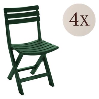 Dmora Silla De Exterior Jennie, 4 Sillas, Plegable Made In Italy, Soporta 120 Kg, Verde