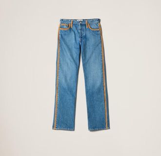 Miu Miu Denim And Leather Jeans