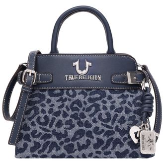 True Religion Beckham Leopard Denim Belted Tote