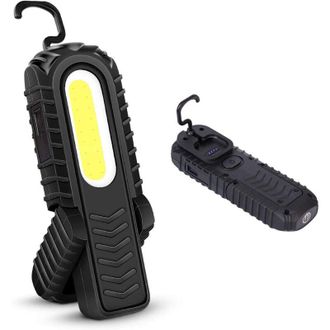 OEM Linterna De Trabajo Led Recargable, Luz De Inspecci&oacute;n Led Frontal Cob De 5 W Con Gancho Y Base Magn&eacute;tica Para Coche, Camping, Emergencias (negra) - Cr