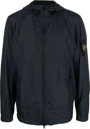 Stone Island Crinkle Reps Hooded Jacket Navy 781540522-V0020