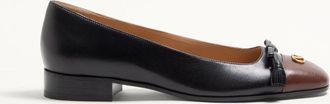 Valentino Garavani Ballerina Valet Du Roi In Capretto 25Mm Donna NERO/CAFF&Egrave; 35.5