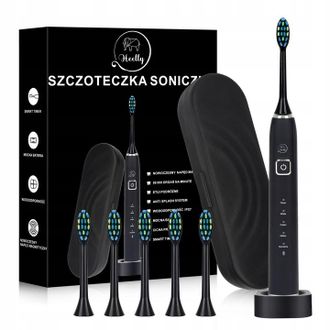 OEM Cepillo De Dientes El&eacute;ctrico S&oacute;nico Heelly Con 6 Cabezales Y Estuche Resistente Ipx