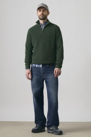 Levi's Jersey Housemark con cremallera de un cuarto - Hombre - XL - Verde / Duffel Bag Heather Green