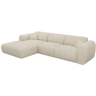 Vente-Unique Vente-unique - Grande divano angolo a sinistra in velluto a coste beige - pogni della Maison C&eacute;phy