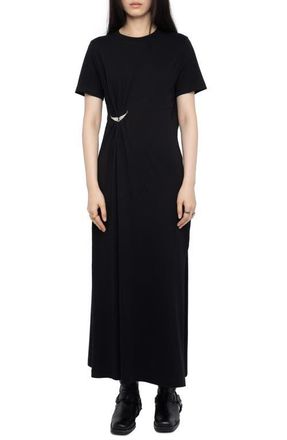 Zadig&Voltaire Raja Wings Midi Dress in Black at Nordstrom, Size X-Small