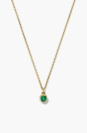 Mejuri Sia Birthstone Pendant Necklace in Lab Grown Emerald by MEJURI at Nordstrom