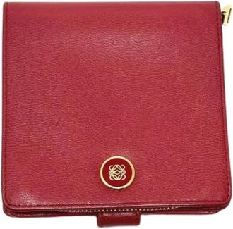 Loewe Pre-owned Wallets, female, Red, Size: ONE SIZE Pre-owned Leather Wallet