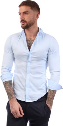Emporio Armani Mens Shirt in Light Blue Polycotton - Size 15.75 inch